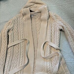 Classic Cable Knit Cotton Hooded Sweater